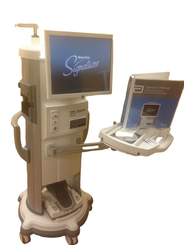 AMO Whitestar Signature Phaco Machine w Ellips FX Technology Bausch and Lomb Stellaris PC Phacoemulsification Unit with Anterior and Posterior Includes Hand Piece, Manual, and Foot Switch