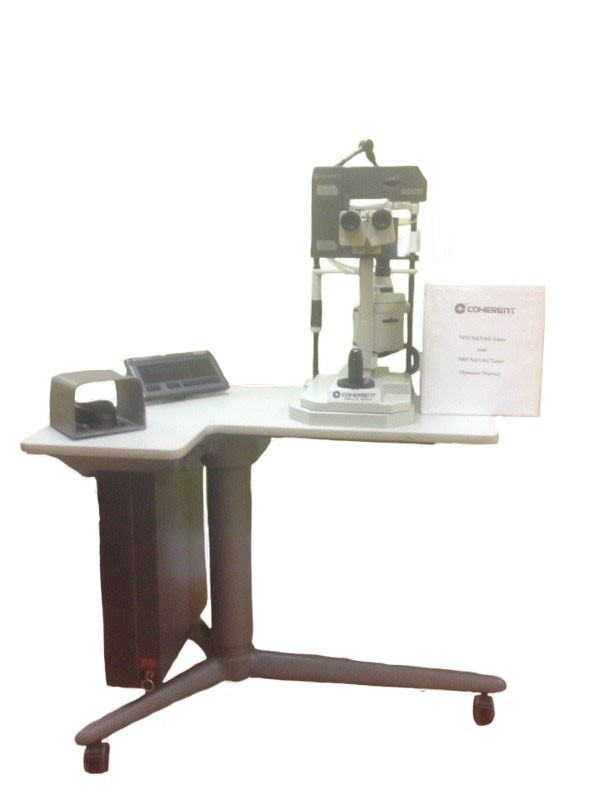 Coherent 7970 Yag Laser System with Table Laserex Ellex LQP4106 Portable Yag Laser System