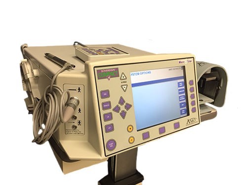 AMO Sovereign Compact Phaco Machine with Handpieces Remote and Footswitch AMO Sovereign Compact Phaco 5.1 Phacoemulsification System 1 Ellips Handpiece