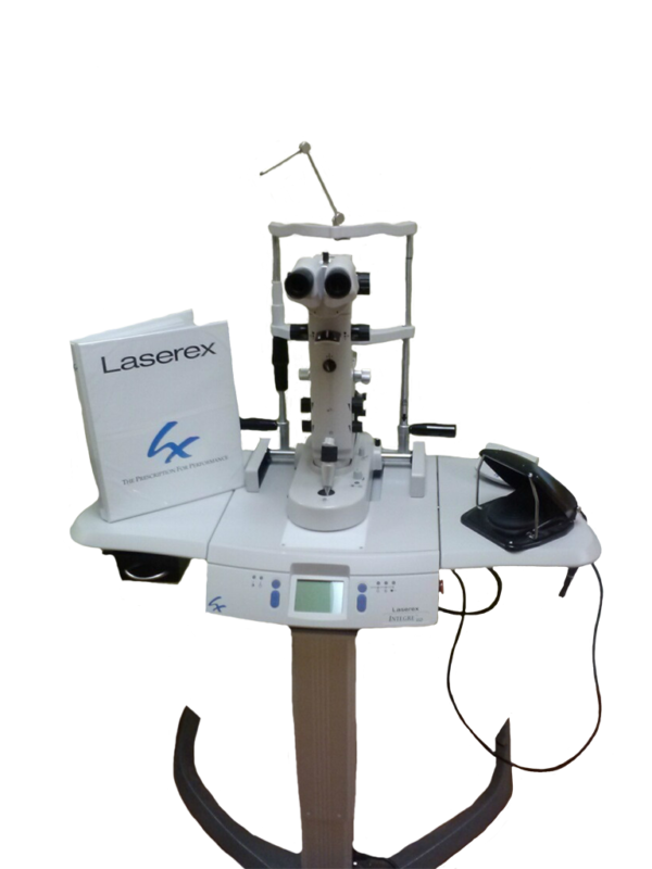 Ellex Super Q Yag Laser System 600x800 Ellex Laserex Integre 532 Green Retinal Slit Lamp Laser w Table & Warranty