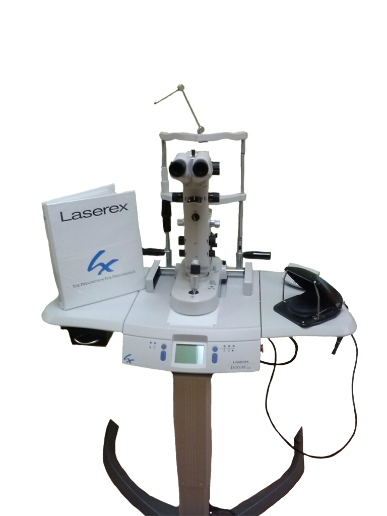 Ellex Super Q Yag Laser System Refurbished LASEREX Ellex LQP 3106 Ophthalmic Yag Laser with Manual, 1 Year Warranty and Portable Carry Cases.