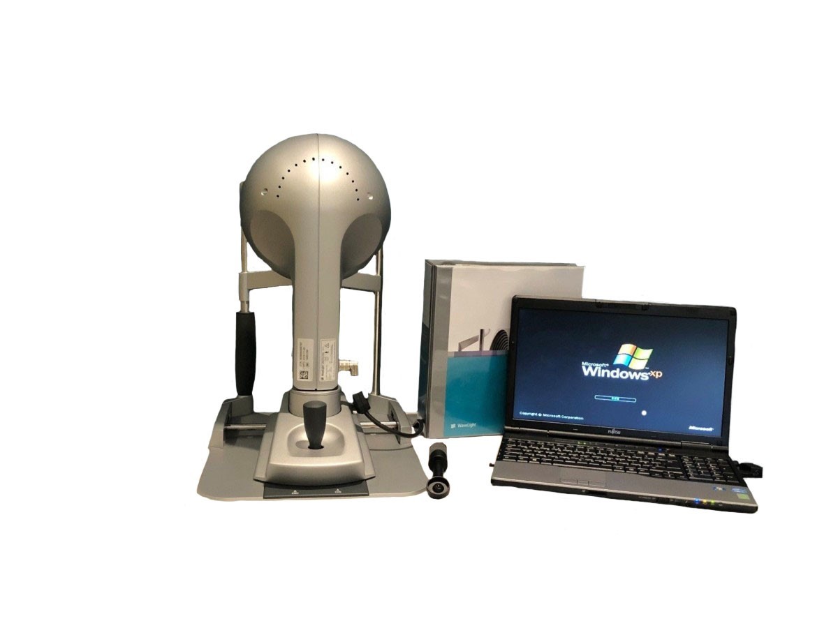 Alcon WaveLight Allegro Topolyzer Vario Topographer w Windows XP Laptop Table Alcon Luxor LX3 Surgical Ophthalmic Microscope with ILLUMIN i AMP & Foot Pedal