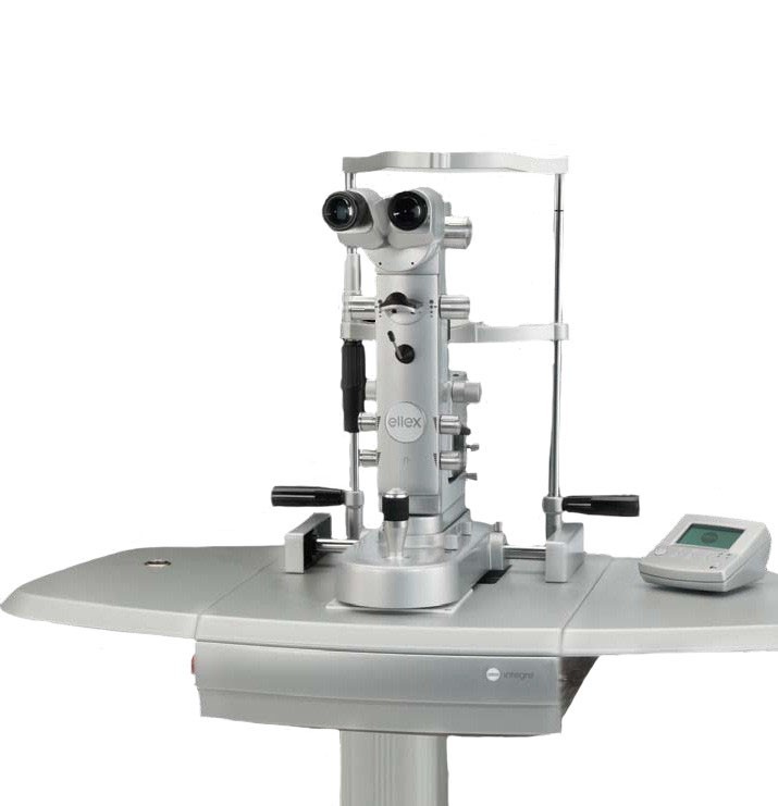 Ellex Integre Ellex Solo SLT Ophthalmic Glaucoma Laser w Power Table & Integrated Slit Lamp