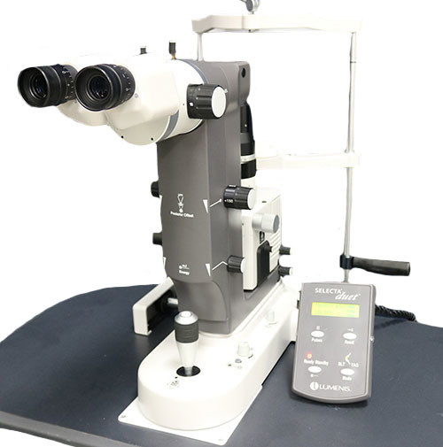 IMG 0917 Lumenis Selecta II SLT Glaucoma Laser System w Haag Streit Slit Lamp