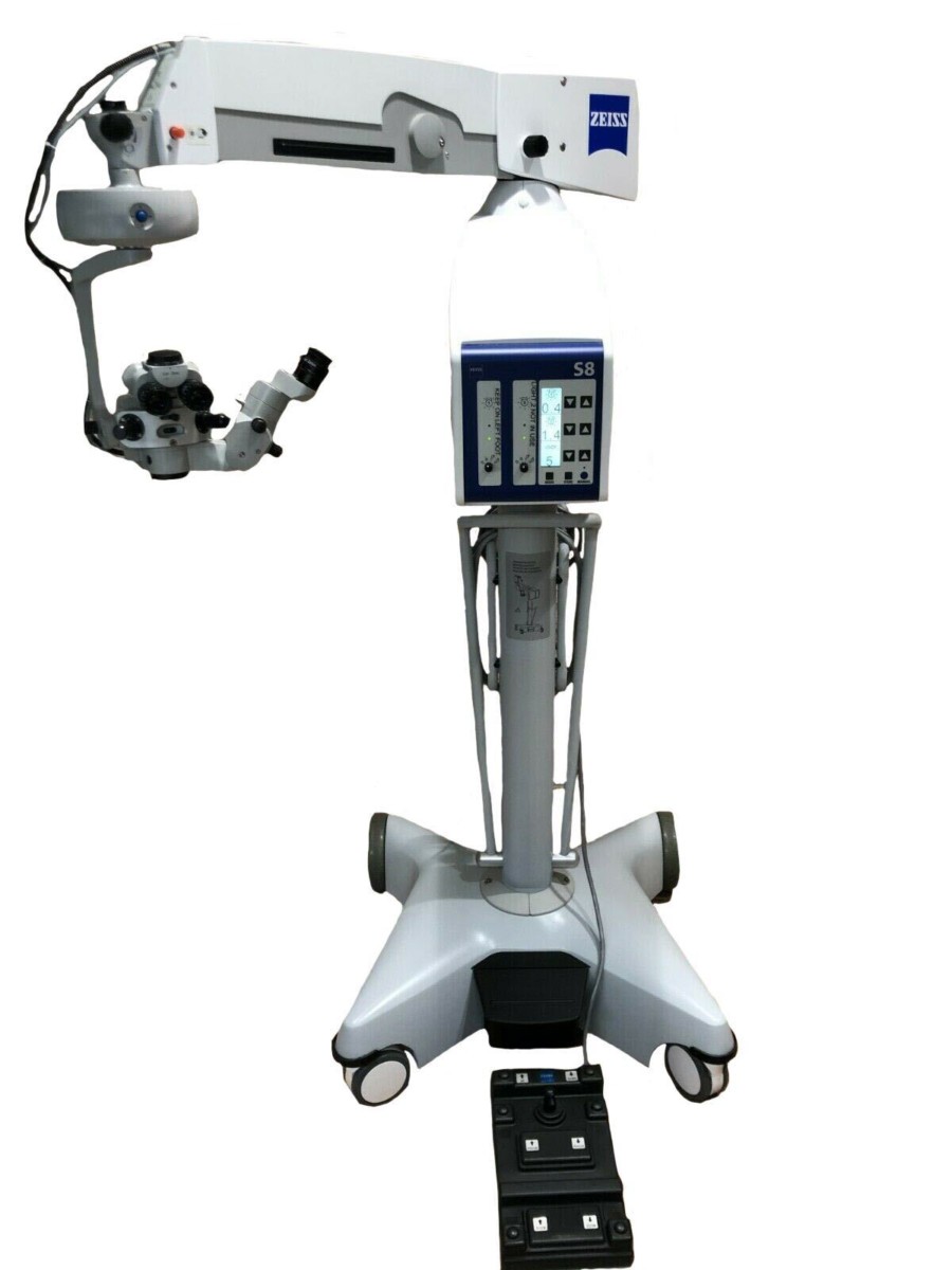 Carl Zeiss OPMI Visu 200 Surgical Ophthalmic Microscope on S8 Rolling Stand