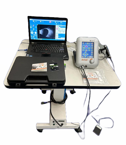 quantel Quantel SoLuTis SLT Glaucoma Laser System w Haag Style Attachment SLA & Case